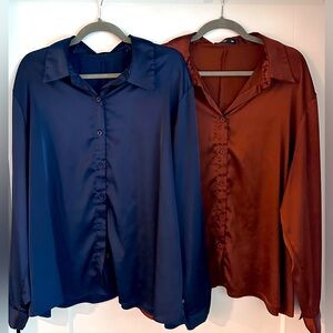 Two Silk Button Down Shirts